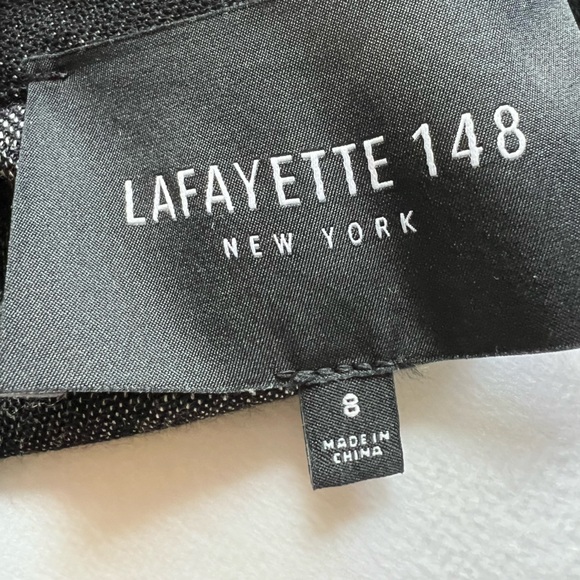 LAFAYETTE 148 New York Virgin Wool Blazer Womens Size 8 Black Gray Unlined - Picture 10 of 13